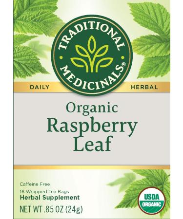 Organic Raspberry Leaf Relaxation Tea - Caffeine Free | 16 Wrapped Bags - Traditional Medicinals - Buy Online on GoSupps.com