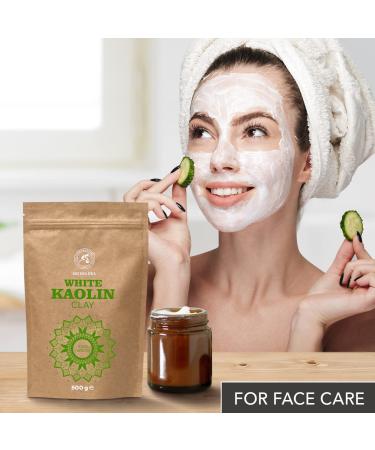 White Clay Powder (Kaolin) 500g - Natural Facial Cleanser & Hair Care | Pure Kaolin Clay for Masks & Peeling - Buy Online on GoSupps.com