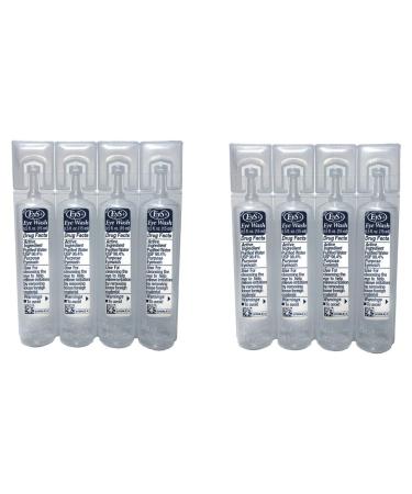 EyS Single-Use Eye Wash Two 4-Packs, 1/2-Ounce Each Vial