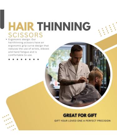 Nixcer Hair Thinning Scissors -Sharp Teeth CNC Blade with Fine Adjustment 420C J2 Japanese Steel Professional Thinners for Men Women (Gold 6.5") 6.5" Gold - Buy Online on GoSupps.com