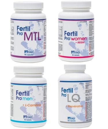 Fertil Pro Male and Female Starter Pack Combo. (Fertil Pro Men Fertil Pro MTL Fertil Pro Woman & Fertil Pro LQ) All included in one package.