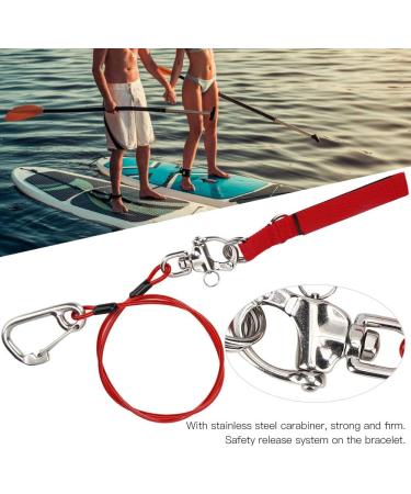 VGEBY Freediving Lanyard Safety Rope 316 Pro Stainless Steel Clip with Dive Wristband - Red - Buy Online on GoSupps.com
