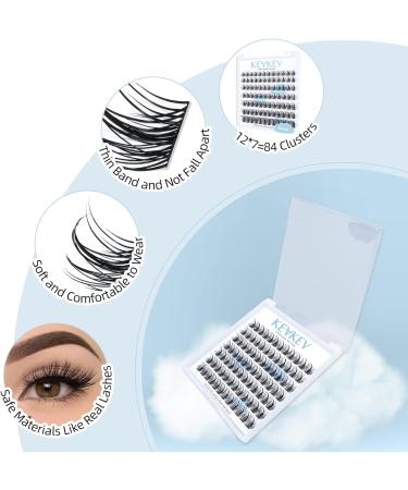 84 Pcs DIY Cluster Eyelash Extensions | Individual Lashes | Thin Band & Soft | D-16mm Haze - Buy Online on GoSupps.com