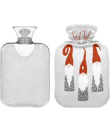 Snowflake Christmas Hat Hot Water Bottle | 2L Fleece Cover for Hot & Cold Compresses - Perfect Holiday Gift - Buy Online on GoSupps.com