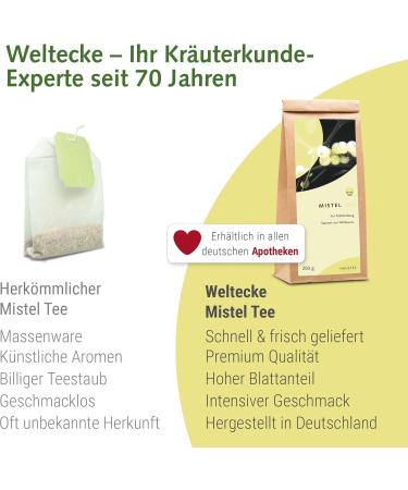  Weltecke Weltecke Loose Leaf Mistletoe Tea 250g | Premium quality made and tested in Germany | Herbal tea with a spicy and herbaceous taste | No artificial flavors or sugar | Freshly bottled - Buy Online on GoSupps.com