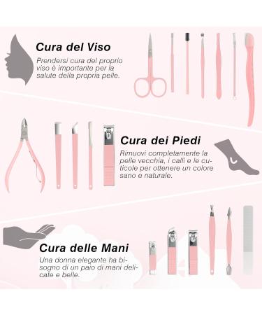 Jupeli Pink Manicure Set | Stainless Steel Nail Care & Clipper Kit for Women | Complete Pedicure Tools & Grooming Essentials - Buy Online on GoSupps.com