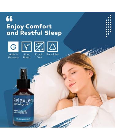 RelaxLegs Restless Legs Relief Spray - Effective Magnesium Muscle Relaxant for Leg Cramps & Ache Relief - 100ml - Buy Online on GoSupps.com