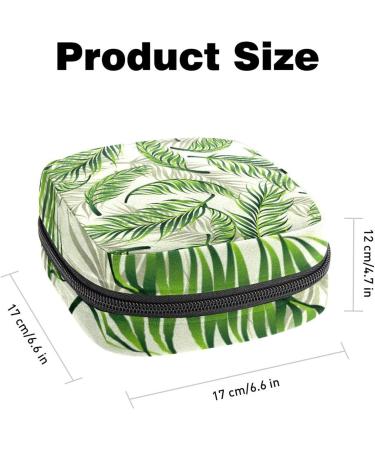 Womens Bonds Storage Pockets Stillpad Holder - Tropical Green Leaves Pattern Portable Period Kit | Feminine Product Bag for Women & Girls - Buy Online on GoSupps.com