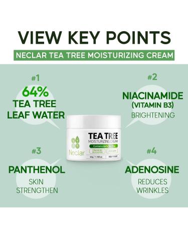 Tea Tree Face Moisturizer for Dry Skin | Anti-Aging Face Cream for Men & Women | Acne Treatment & Cica Hydration Lotion - Buy Online on GoSupps.com