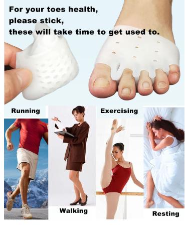 4 Pairs Metatarsal Gel Pads & Toe Separators - Bunion Relief Foot Pain Alleviation Hammer Toe Corrector Forefoot Cushions for Men & Women - Buy Online on GoSupps.com