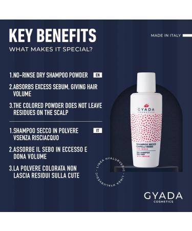GYADA COSMETICS Dry shampoo for red hair soothing and invigorating gives volume and freshness for red hair with hibiscus extract Aloe Vera vitamin B5 and rice starch 50 g - Buy Online on GoSupps.com