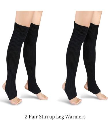 2 Pairs Over the Knee Stirrup Leg Warmers - Ballet Dance & Yoga Socks for Women and Girls - Buy Online on GoSupps.com