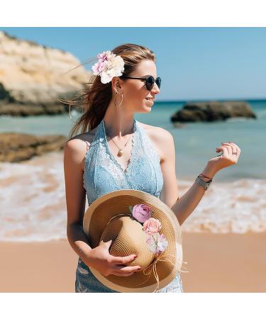 21 PCS Pink Flower Hair Clips Set for Women - Boho Bride Hair Accessories - Buy Online on GoSupps.com