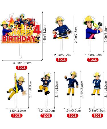 Birthday Cake Decoration Fire Brigade Birthday Decoration 4 Years Boys Fireman Cake Decoration Fireman Cake Topper for Children Birthday Cake Decoration - Buy Online on GoSupps.com