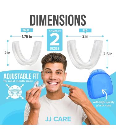 JJ CARE Mouth Guard (2 Pairs) - Custom Moldable Night Guards for Teeth Grinding with Retainer Cleaner Tablets - Dental Mouth Guard for Sleeping - Buy Online on GoSupps.com