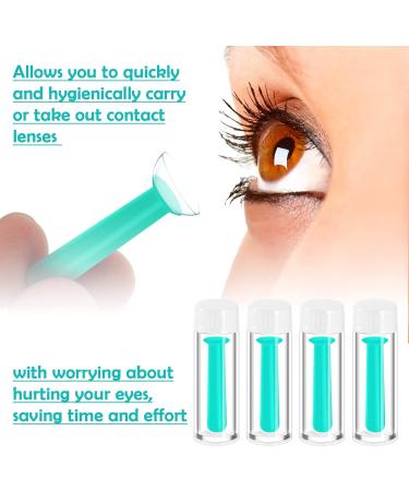 4 Pcs Silicone Contact Lens Inserter & Remover Set - Daily & Hard Lenses - Portable Travel Holder - Green - Buy Online on GoSupps.com
