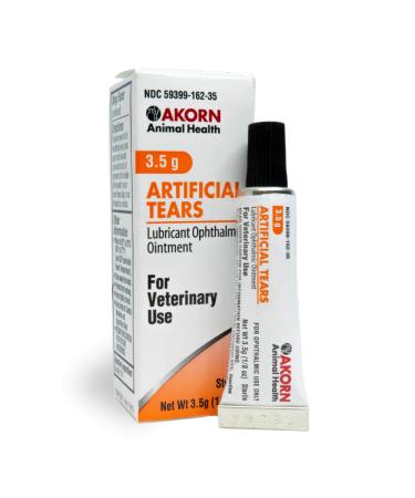 Akorn Artificial Tears | Soothes Dry & Irritated Eyes in Cats and Dogs | Veterinary-Approved Eye Lubricant Ointment | 3.5g Tube (59399-0162-35)