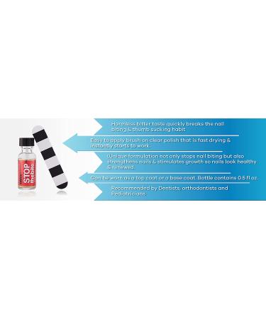 Stop The Bite Nail Biting & Thumb Sucking Deterrent Polish 0.5 fl oz - Promotes Nail Growth | Top/Base Coat - Buy Online on GoSupps.com