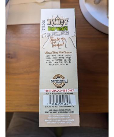 Juicy Terp Enhanced Hemp Wraps | Coconut Cream | 50 Wrap Case (25x2) - Buy Online on GoSupps.com
