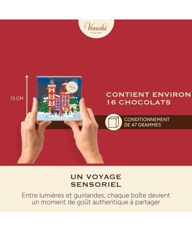 Venchi Coffret de No l avec 16 Mini Blend Noirs Chocolat noir 60% 75% et 90% dition Limit e 47 g Sans Gluten Sans Colorants ni Conservateurs Vegan Id e Cadeau de No l - Buy Online on GoSupps.com