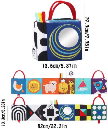 Bexdug Baby Fabric Book | High-Contrast Sensory Toy for Brain Development | Washable Early Education Activity Book for Tummy Time & Play - Buy Online on GoSupps.com