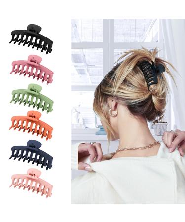 Molizummy Large Hair Claw Clips - No-Slip Matte Banana Clips for Women & Girls - 6Pcs Hair Styling Accessories in 6 Colors - Buy Online on GoSupps.com