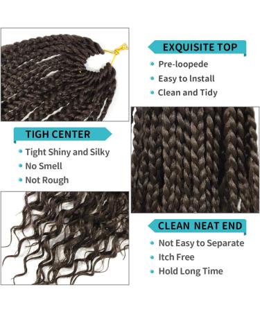 Ainimiu 14 Inch Goddess Box Braids Crochet Hair Bohomian Crochet Box Braids Curly Ends 8 Pack Crochet Braids Synthetic Braiding Hair Extension Black 14 Inch(Pack of 8) 4# - Buy Online on GoSupps.com