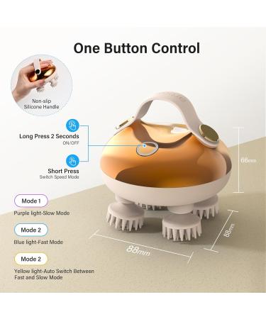 Arboleaf Waterproof Head Massage Device 8 Massage Heads 3 Modes for Relaxation & Deep Cleaning | Golden Scalp Massager - Buy Online on GoSupps.com