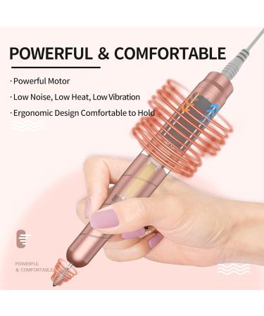 Kredioo Electric Nail File Set 20000RPM for Natural & Gel Nails - Low Vibration, Low Noise E File Machine with 10 Drill Bits - Ideal for Home Nail Care Beginners - Grey/Gold/Rose Gold - Buy Online on GoSupps.com