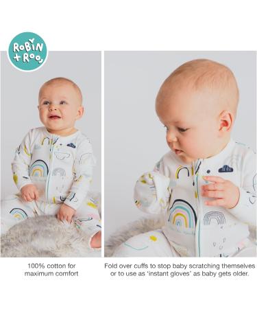 100% Cotton Two-Way Zipper Baby Sleepsuit Unisex Onesie Romper 6-12 Months Rainbow - Buy Online on GoSupps.com