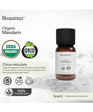 Mandarin Organic Essential Oil - 100% Pure Citrus Reticulata USDA Certified Therapeutic Grade 10ml - Beaumax - Buy Online on GoSupps.com