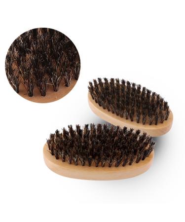 Men's Faux Boar Bristle Beard Brush & Wooden Handle Grooming Comb | Military Pocket Mustache Care - Buy Online on GoSupps.com