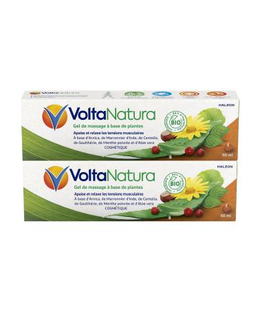 Voltanatura Gel de Massage base de plantes Bio Apaise et Relaxe les tensions musculaires 2x50ml