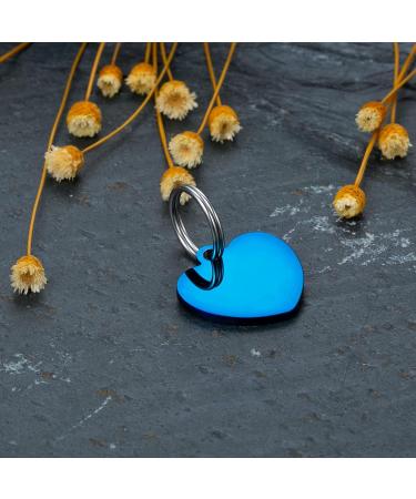 Personalized Engraved Dog & Cat ID Tag - Heart Design Badge for Collars - Unique Pet Gifts (Blue) - Buy Online on GoSupps.com