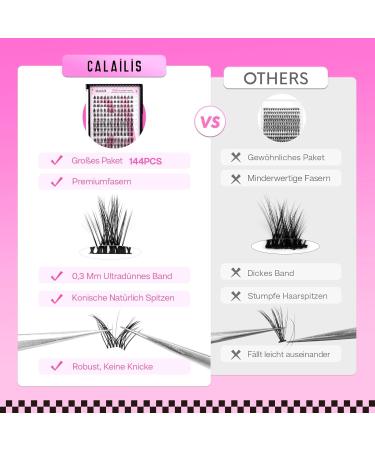 Calailis 120 PCs D Curl Individual Eyelash Extensions | DIY Cluster & Volume Lashes for At-Home Use - Buy Online on GoSupps.com