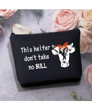 BDPWSS Cow Lover Cosmetic Bag Cow Makeup Bag For Women Girls Cow Lover Gift Cow Mom Gift This Heifer Don't Take No Bull Gift For Cow Owner Cowgirl Heifer no bull BL - Buy Online on GoSupps.com