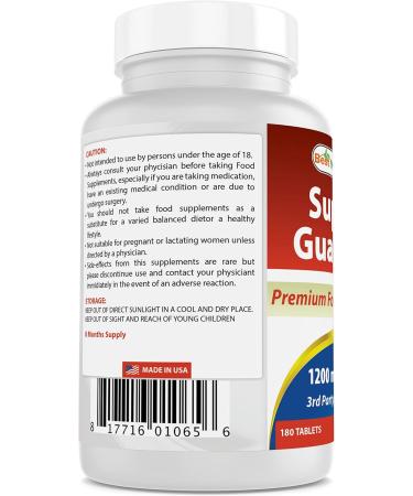 Best Naturals Guarana 1200mg - 180 Tablets | Natural Energy & Focus Booster - Buy Online on GoSupps.com