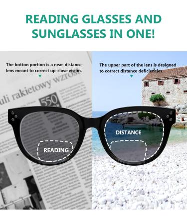 Stylish Eyekeper Bifocal Glasses for Women | Tinted Gray Turtle +3.00 | Ideal for Reading Under the Sun - Buy Online on GoSupps.com
