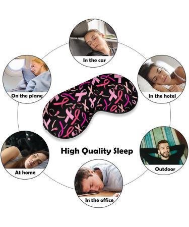 Shop Pink Ribbon Sleep Mask for Women | Adjustable Eye Shades with Elastic Strap - Perfect for a Restful Sleep - Buy Online on GoSupps.com