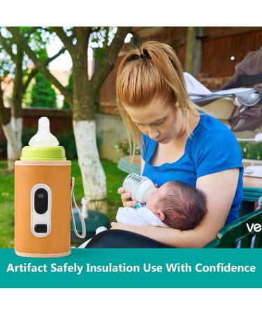 Portable USB Baby Bottle Warmer | Fast Heating with LCD Display | 40-60 C Temperature | 21 Gear Adjustable | Automatic Insulation | For Outdoor Car Travel - Buy Online on GoSupps.com