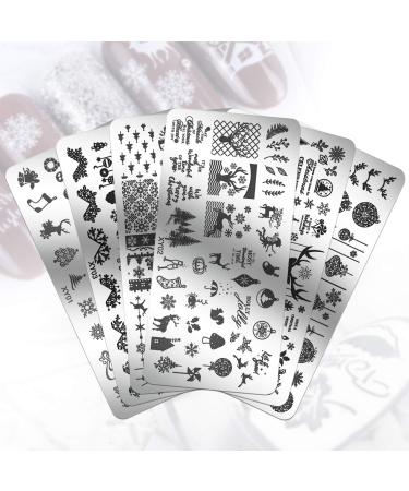 6Pcs Christmas Nail Stamping Plates Set - Nail Art Templates for Festive Designs - Buy Online on GoSupps.com