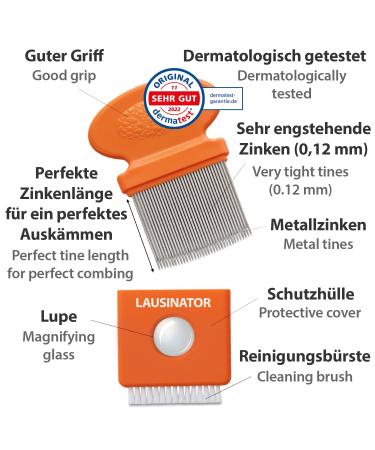LAUSINATOR Lice Comb Set of 2 | Extra Fine Nit Comb for Children & Adults - Effective Lice Removal Tool - Buy Online on GoSupps.com