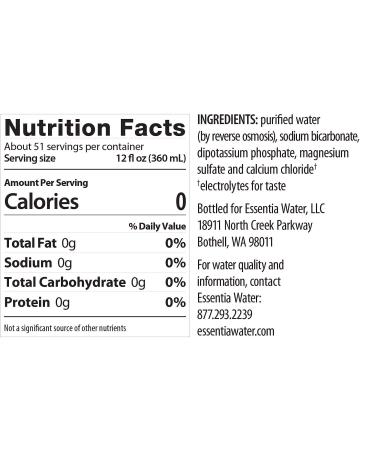 Essentia Water 1.5L Bottles - Ionized Alkaline Bottled Water with Electrolytes for Better Rehydration - pH 9.5+ Pure Drinking Water - 50.7 Fl Oz (Pack of 12) - Buy Online on GoSupps.com