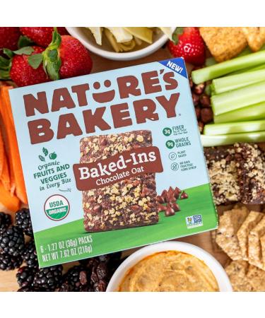 Natureâ€™s Bakery Baked-Ins Bars - Chocolate Oat, Organic Fruits & Veggies, Vegan, Non-GMO - 6-Pack (1.27oz each) - Buy Online on GoSupps.com