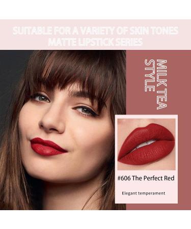 Long Lasting Nude Pink Lipstick - Waterproof Matte Lip Gloss for Women | Non-Stick & Moisturizing | Gift Idea | Labiales Mate (#606 The Perfect Red) - Buy Online on GoSupps.com
