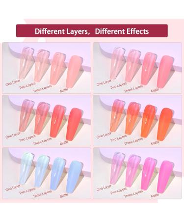 SAVILAND Jelly Gel Nail Polish Set - 30 Translucent Colors | Sheer Matte & Glossy Effects | Perfect for Nail Salons & DIY | Ideal Christmas & Holiday Gift - Buy Online on GoSupps.com