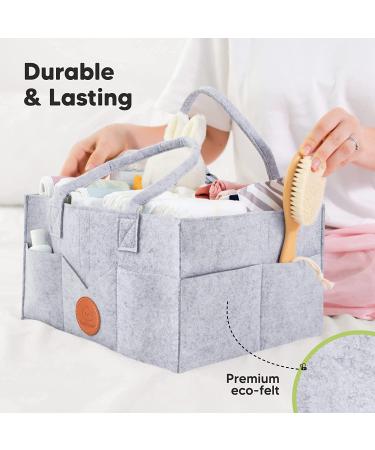 Large Baby Diaper Caddy Organizer for Changing Table - Nursery Storage Organizer (Classic Gray) - Buy Online on GoSupps.com