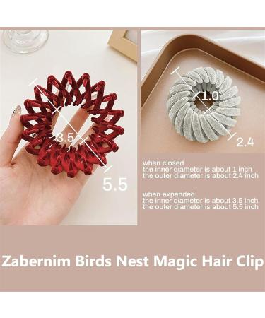 Beaumoment Bird Nest Magic Hair Clip Bird Nest Hair Clip Bird Nest Hair Clips for Women Expandable Ponytail Holder Hair Pin (4ColorsB) - Buy Online on GoSupps.com