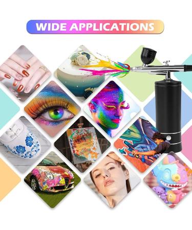 Loufy Nail Oxygen Injector Mini Air Compressor Kit Paint Sprayer pour Art Tattoo Craft Cake Nano Fog Mist Black - Buy Online on GoSupps.com