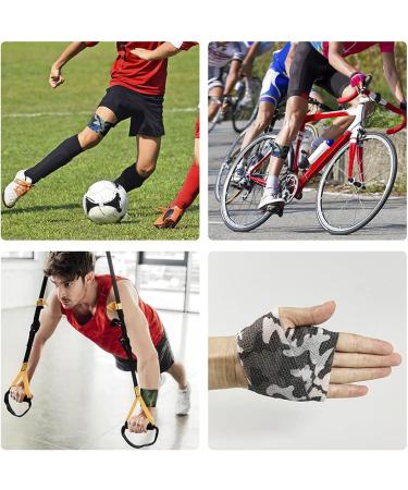 Qigui 8 Roll Self-Adhering Cohesive Bandage - Camouflage Adhesive Tape for Sports & Outdoors (5cm Black) - Buy Online on GoSupps.com